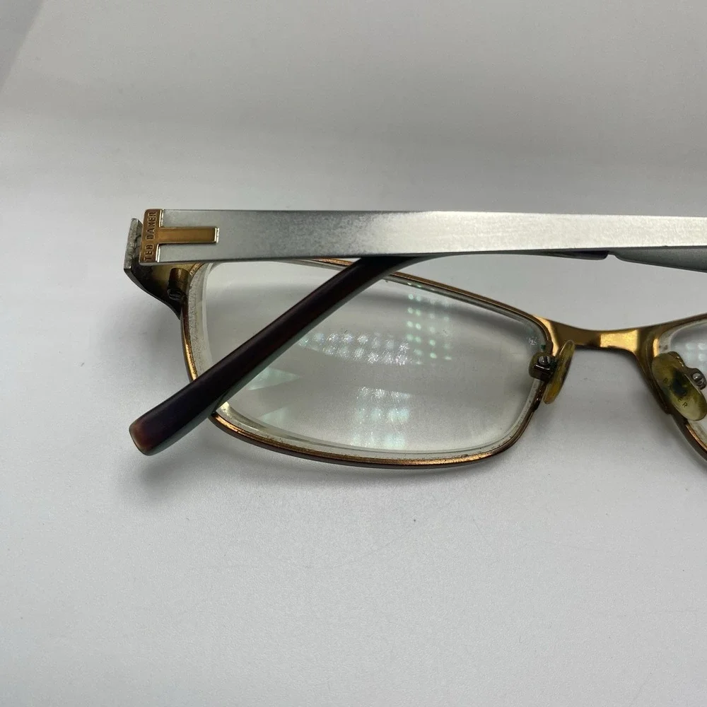 Ted Baker Eyeglasses Women FRAME ONLY Alosiu B222 52-16-135 Gold silver 563